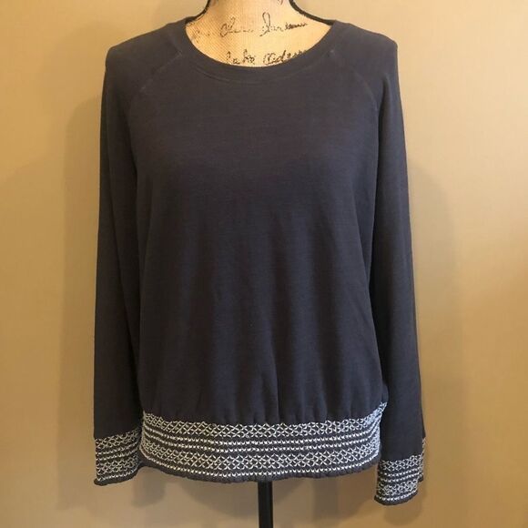 New Anthropologie Monrow Smocked Raglan Sweatshirt - Picture 6 of 7